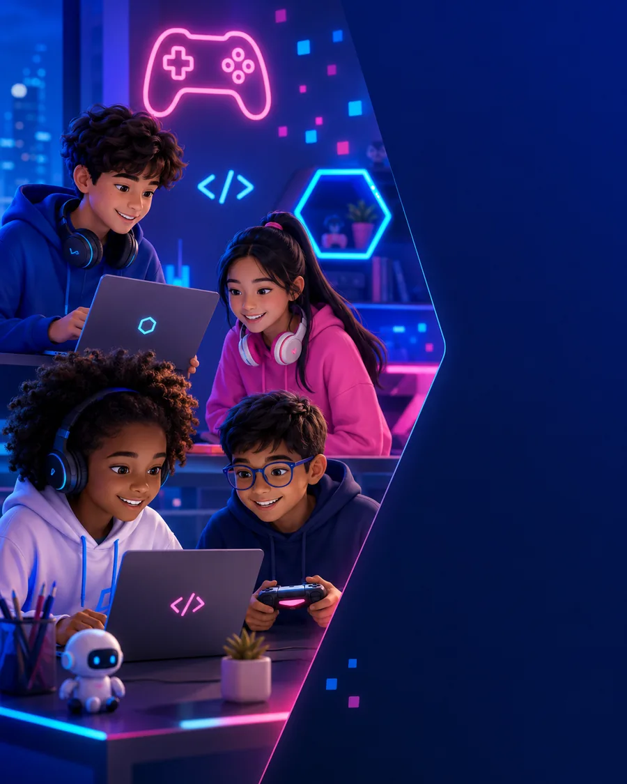Niños y adolescentes aprendiendo